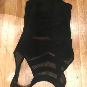 Black Halter Mesh Body Suit